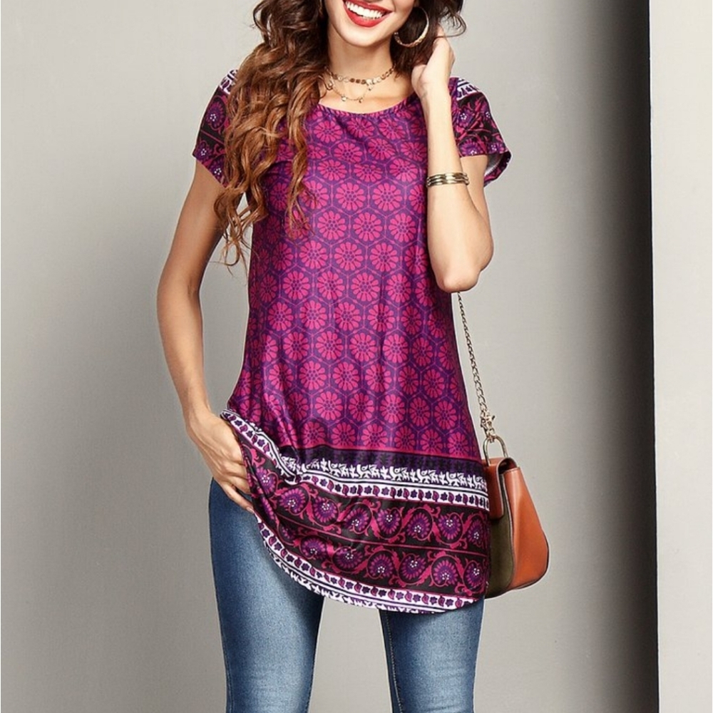 Berry Border Boyfriend Tunice